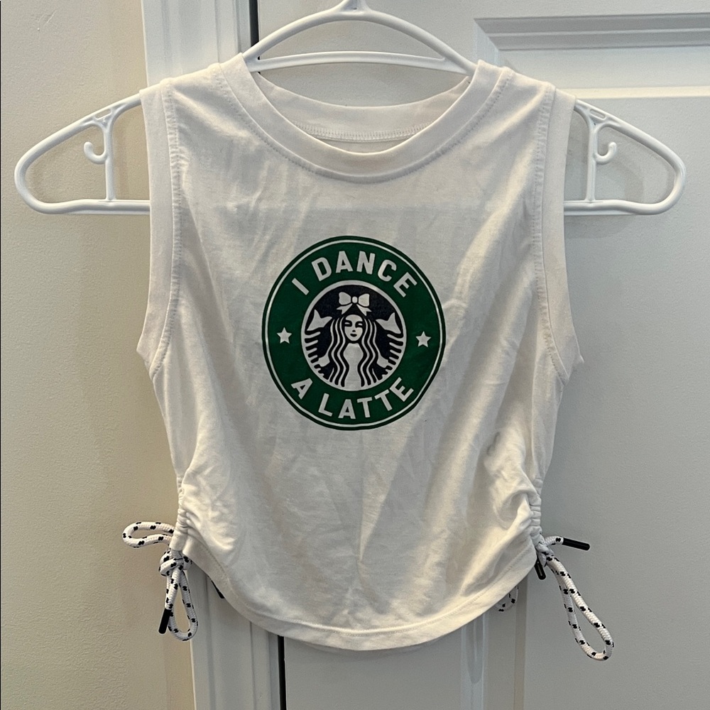 White Sleeveless Top with Graphic Print